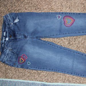 Cat & Jack Girls Mid-Rise Heart Jeans 16